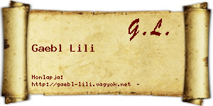 Gaebl Lili névjegykártya